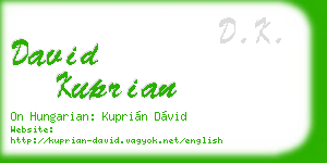 david kuprian business card